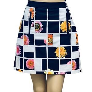 EP Pro Activewear Golf Tennis Skirt Skort Pockets Side-Zip Geo Floral Print Sz 4